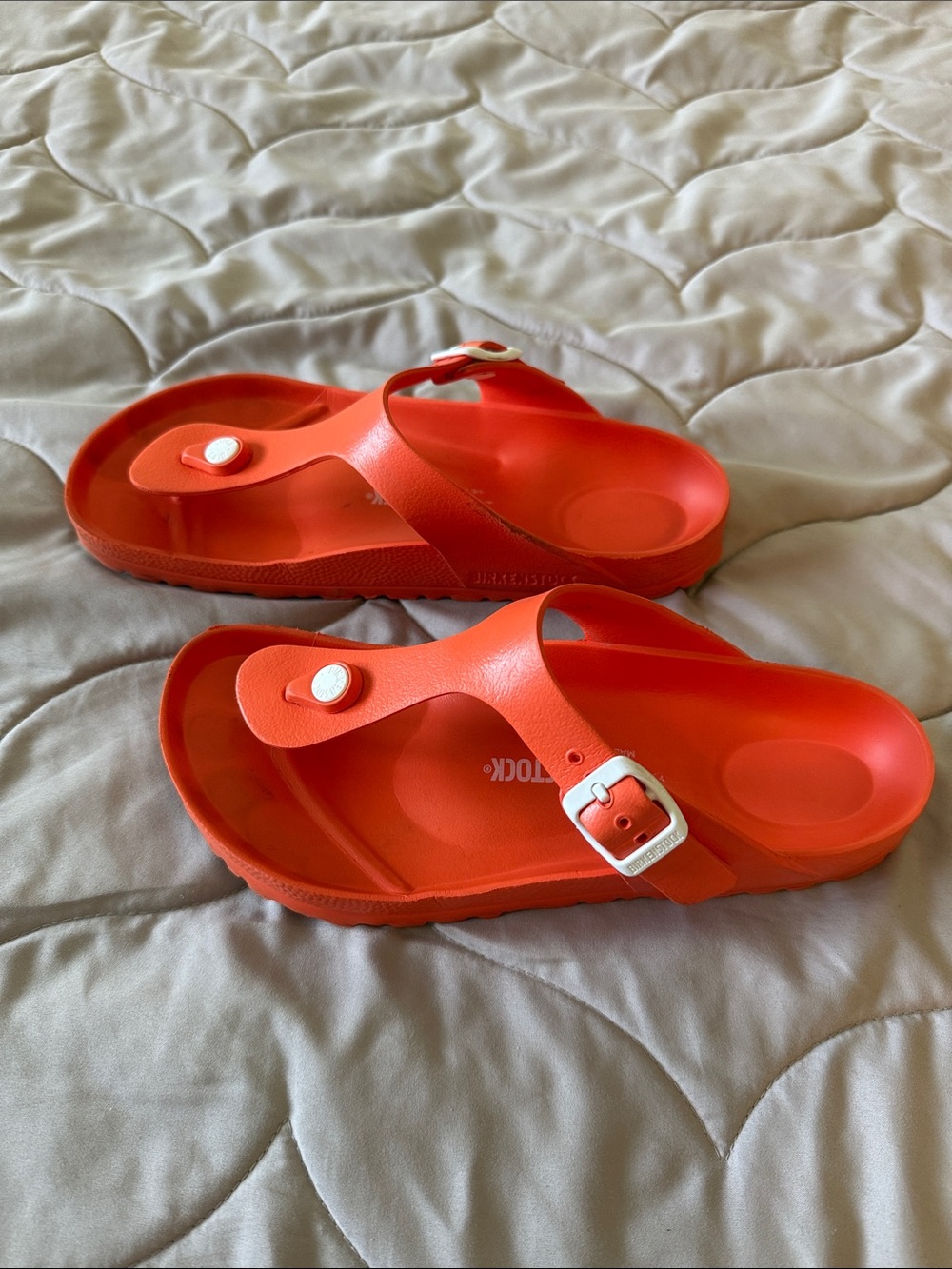 Birkenstock Bright Orange Sandals - Picture 1 of 3